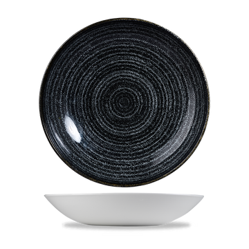 Homespun Charcoal Black Coupe Bowl 24.8cm